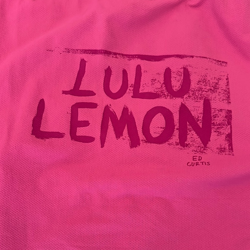 Lululemon Abrasion-Resistant Training Tee — Ed Curtis “Sonic Pink” , Size Lg/xl - Picture 3 of 5